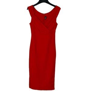 Rock Steady Sexy Red Zip Up Bodycon Sheath Dress Size Junior Medium